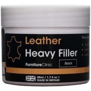 Leather Repair Filler (Black) - For Filling Holes, Scuffs, Scratches, Cracking