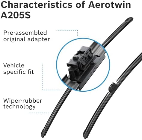 Bosch Wiper Blade Aerotwin A205S, Length: 600mm/475mm − Set of Front Wiper - Image 4