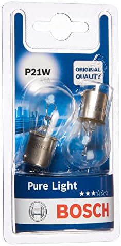 Bosch P21W (382) Pure Light Car Light Bulbs - 12 V 21 W BA15s - 2 Bulbs