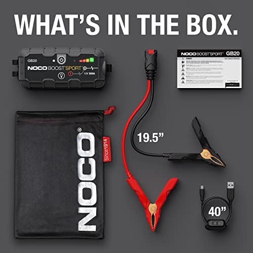 NOCO Boost Sport GB20 500A UltraSafe Car Jump Starter, Jump Starter Power Pack - Image 6