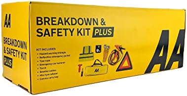 AA Vehicle Breakdown Safety Kit Plus AA5618 – Tyre Inflator, Warning Triangle