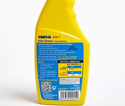 Rain-X 88199500 2in1 Glass Cleaner + Rain Repellent, 500ml, red - Image 3
