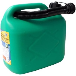 Fuel can 5 liters, PVC green, UN certification