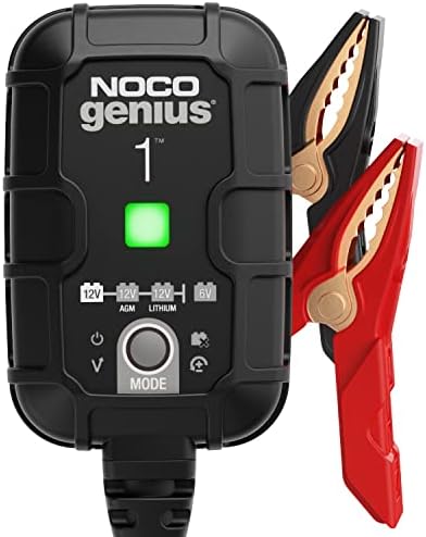 NOCO GENIUS1UK, 1A Car Battery Charger, 6V and 12V Portable Smart Charger
