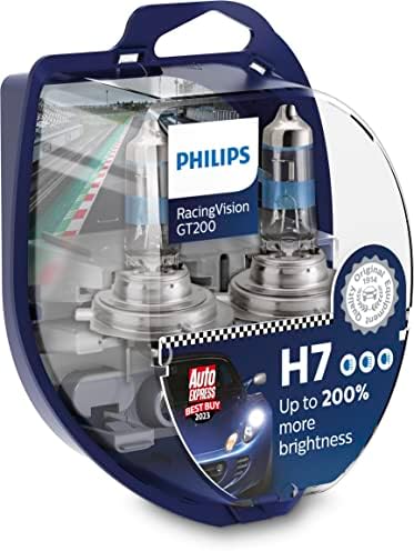 Philips Racing Vision GT200 H7 Headlight Bulb +200%, Double Set,