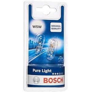 Bosch W5W (501) Pure Light Car Light Bulbs - 12 V 5 W W2,1x9,5d - 2 Bulbs