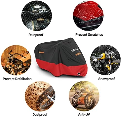 Favoto Upgraded Version Motorbike Cover 210D Waterproof Motorcycle Cover - Image 2