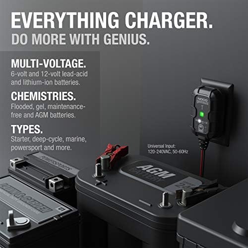 NOCO GENIUS1UK, 1A Car Battery Charger, 6V and 12V Portable Smart Charger - Image 5