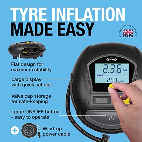 Ring Automotive - RTC1000 12V rapid tyre inflator air compressor car pump - Image 3