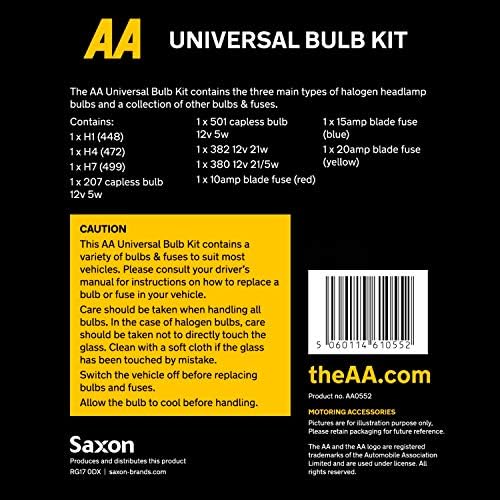AA Compact Universal Car Bulb/Fuse Kit AA0552 - Includes Popular Halogen Bulbs - Image 5