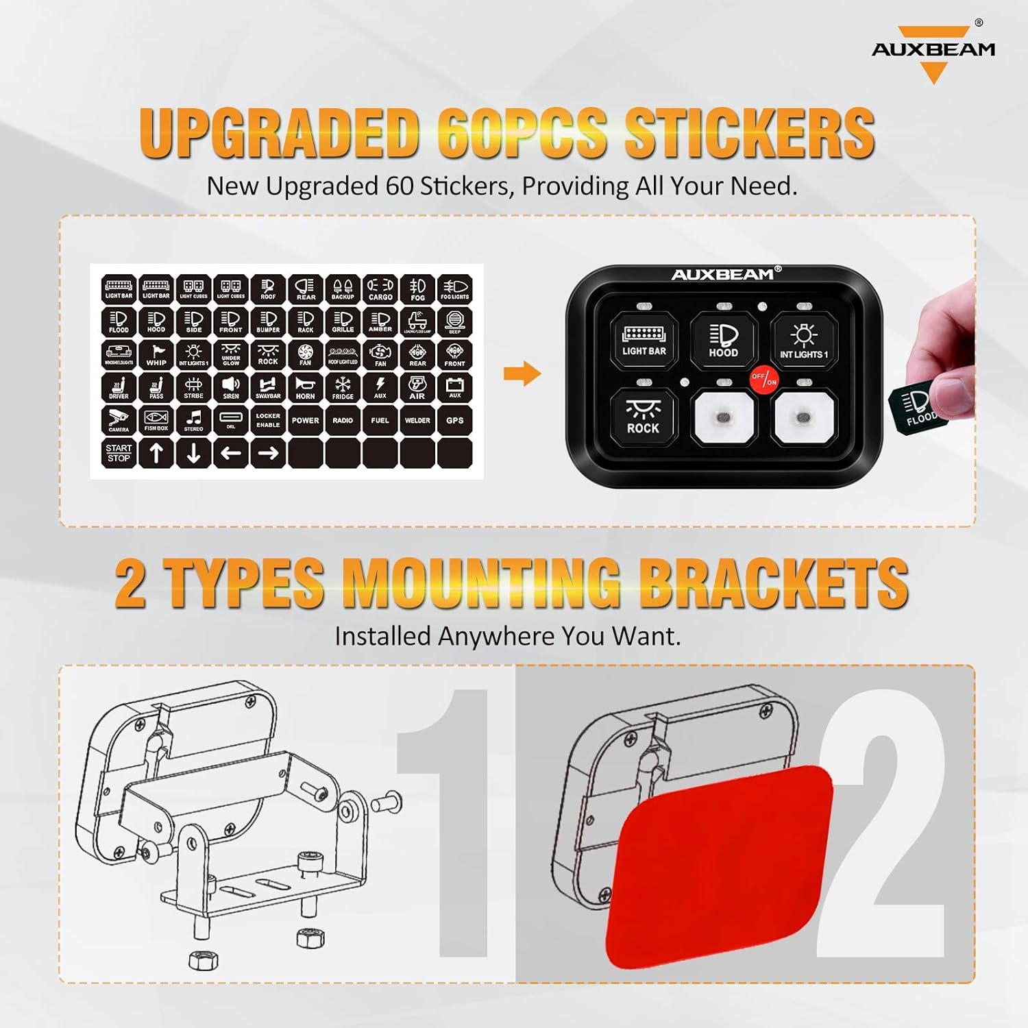 Auxbeam 6 Gang Switch Panel BC60, Universal Circuit Control Relay System Box - Image 6
