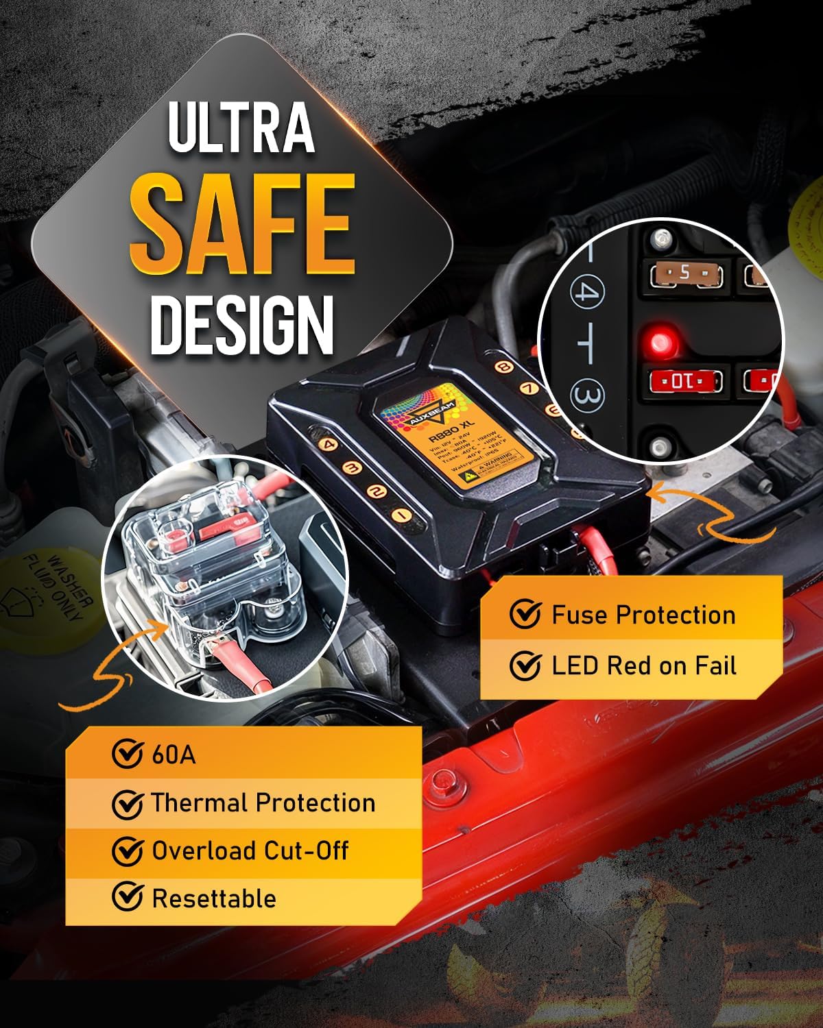 Auxbeam Switch Panel 5 Inch Large 8 Gang Switch Panel RB80 XL Toggle Momentary - Image 4