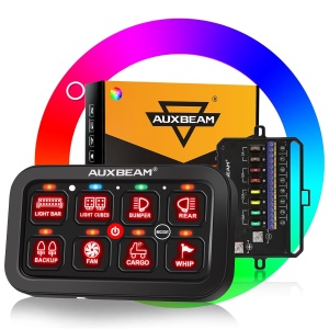 Auxbeam 8 Gang Switch Panel RA80 Auto-Dimmable RGB Switch Panel