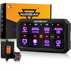 Auxbeam Switch Panel 5 Inch Large 8 Gang Switch Panel RB80 XL Toggle Momentary