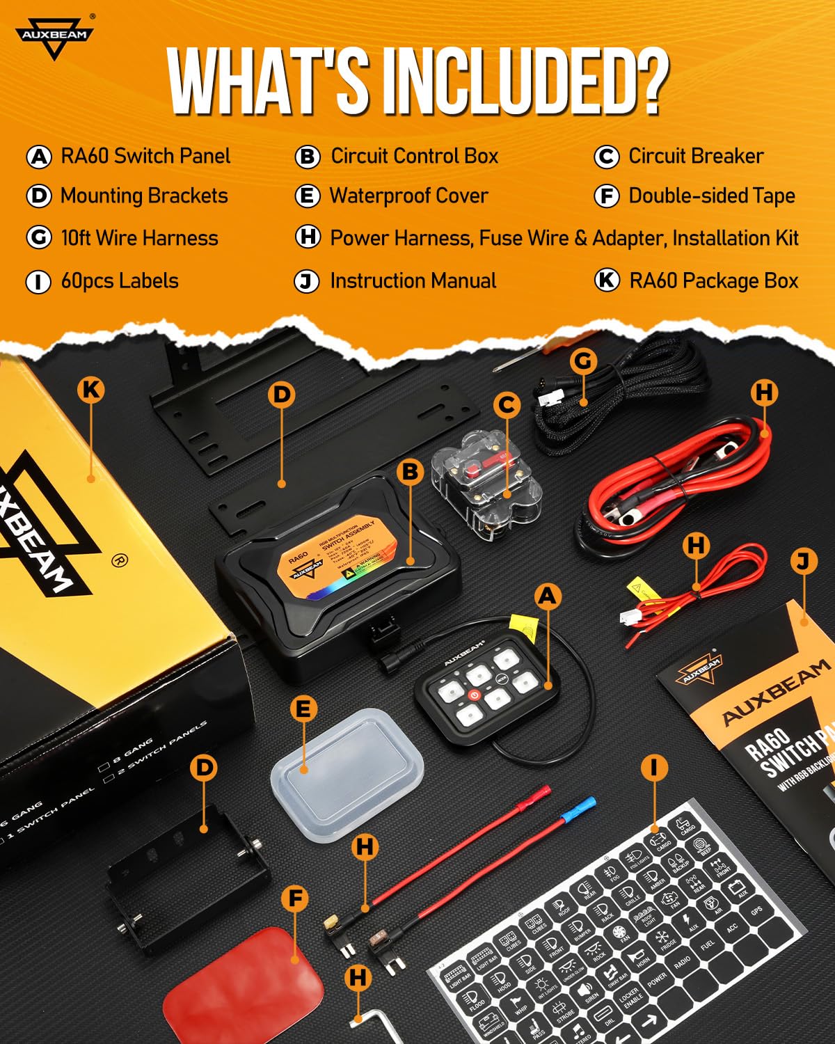 Auxbeam RGB 6 Gang Switch Panel RA60 Auto-Dimmable Switch Panel - Image 8