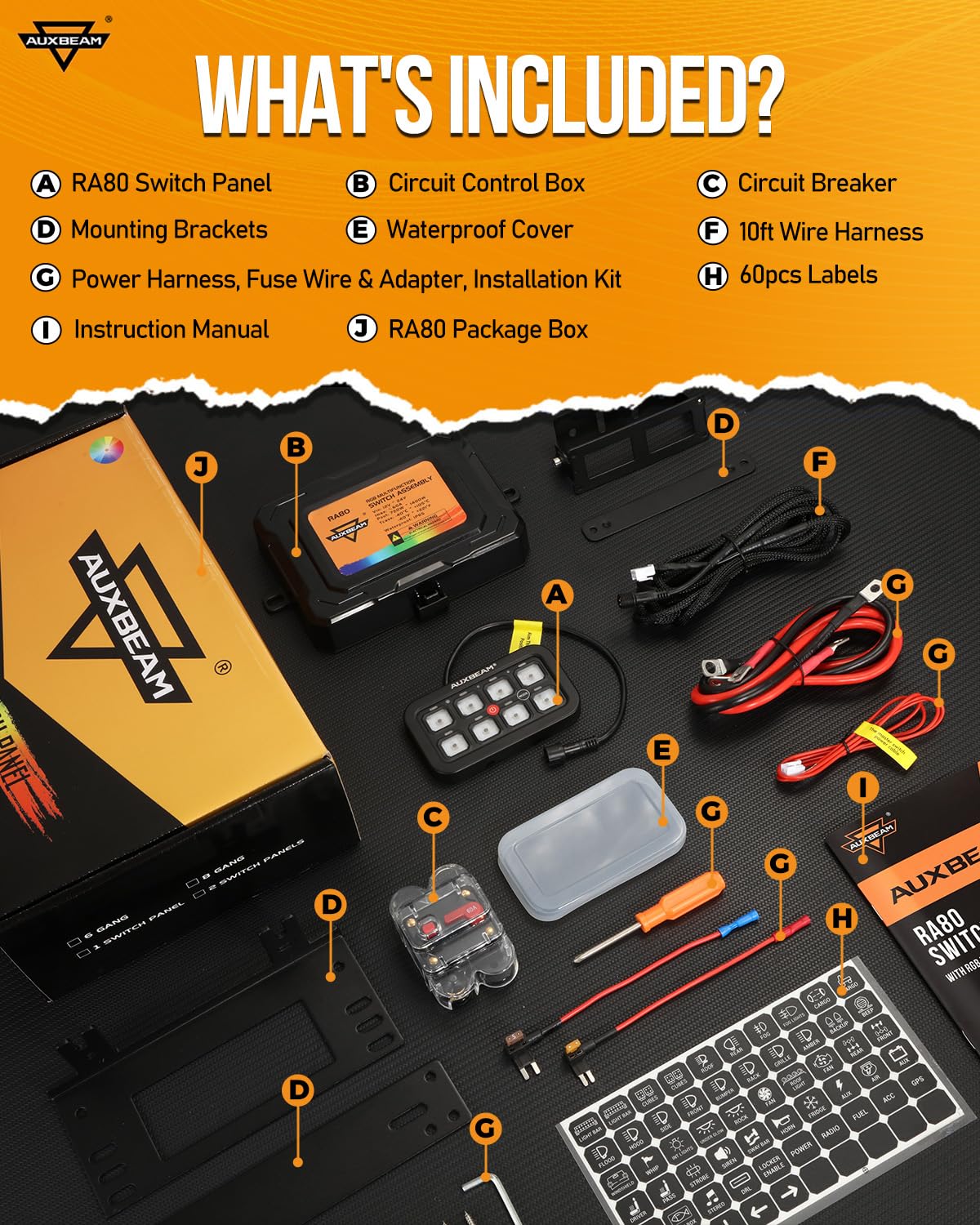 Auxbeam 8 Gang Switch Panel RA80 Auto-Dimmable RGB Switch Panel - Image 8